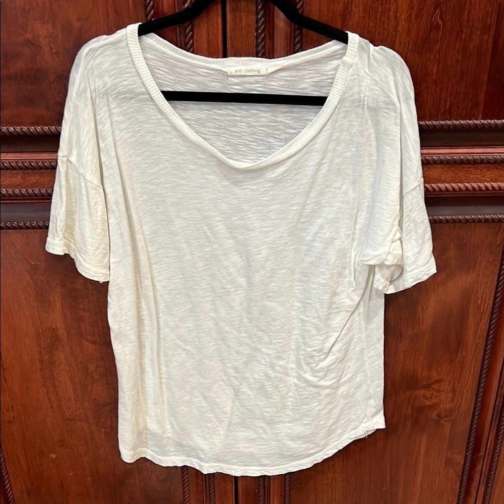 Cream Short Sleeve Relaxed Boxy Tee